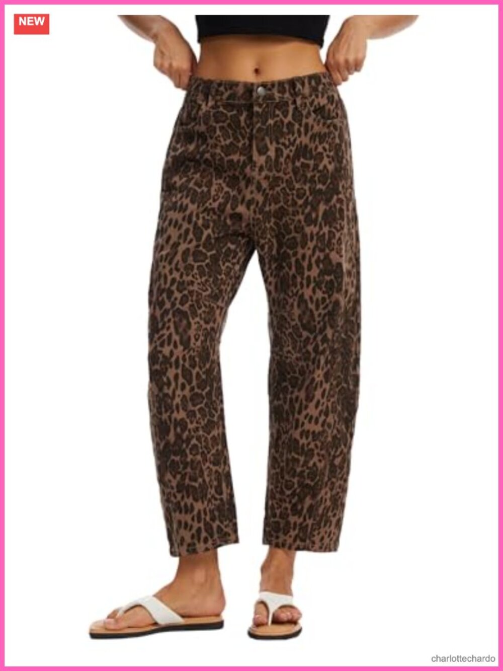 Barrel Jeans Mid Rise Wide Leg Cropped Boyfriend Pants Stretch Denim